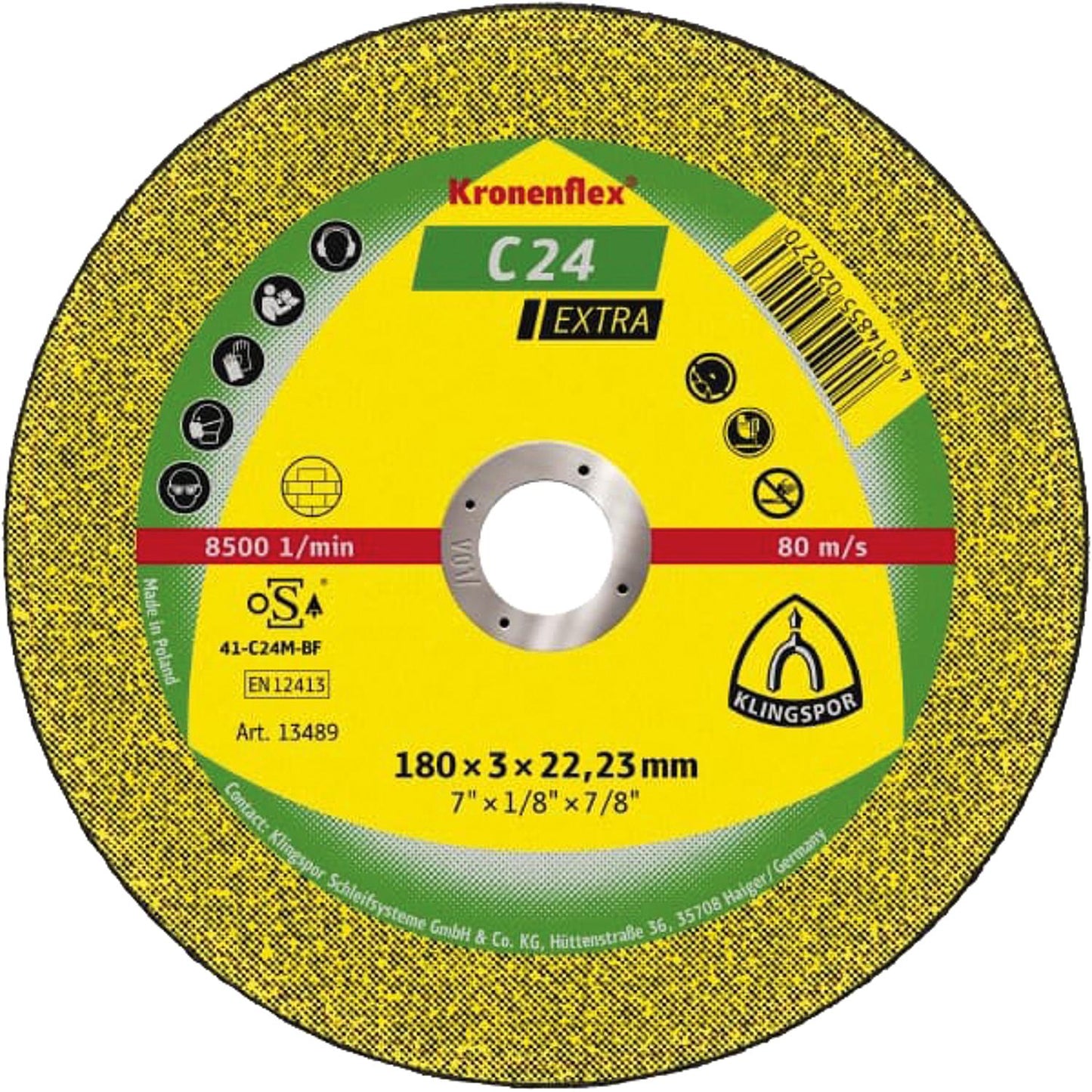 Cutting disc KLINGSPOR C 24 EXTRA 230 x 3.0 x 22.23 mm, straight