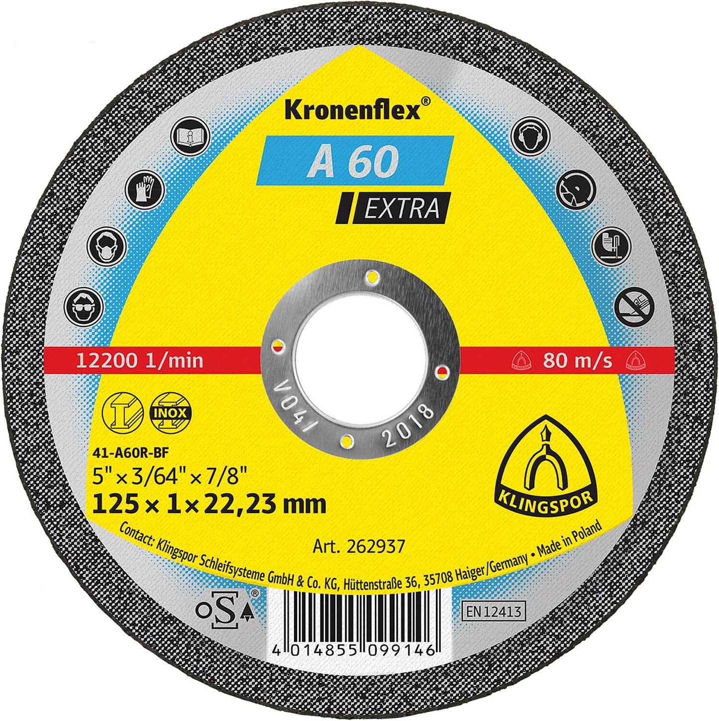Disque à tronçonner KLINGSPOR 115 x 1,0 x 22,23 mm