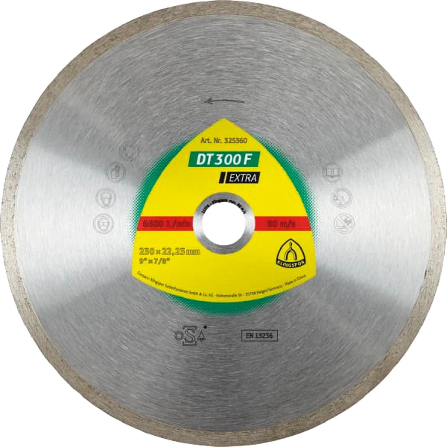Diamond cutting disc KLINGSPOR DT 300 F EXTRA 115 x 22.23 mm closed edge
