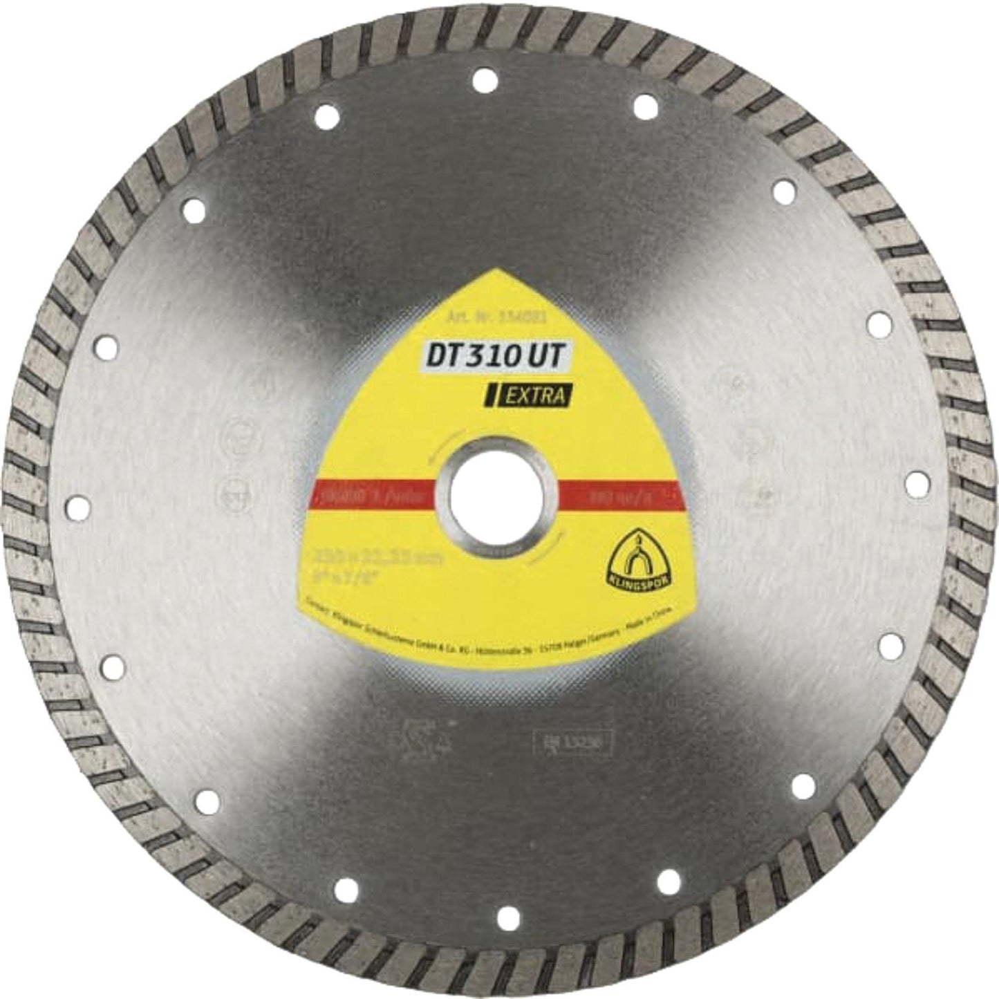 Diamond cutting disc KLINGSPOR DT 310 UT EXTRA 115 x 22.23mm closed edge