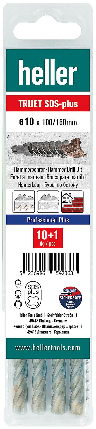 HELLER® TRIJET ULTIMATE hammer drill bit with SDS-Plus shank Ø 8.0 x 50/110mm