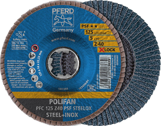 Disque à lamelles Polifan Z PSF PFC, Ø 125 mm X-Lock, déporté