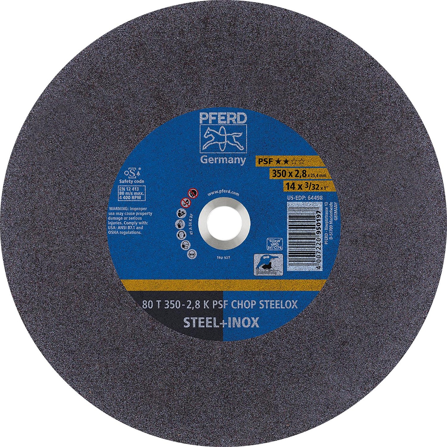 Cutting disc PFERD Ø 350 x 2.8 x 25.4mm for steel
