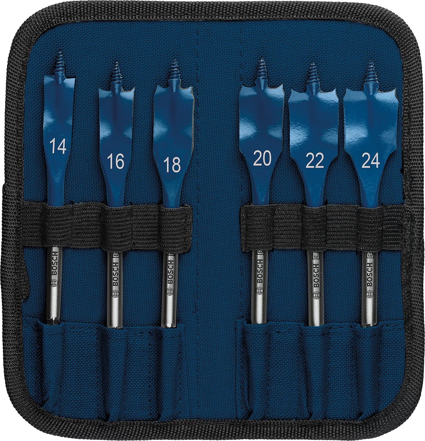 BOSCH Expert SELFCUT 6-piece flat milling drill set, Ø 14/16/18/20/22/24 mm, length 152 mm with 1/4" hex shank