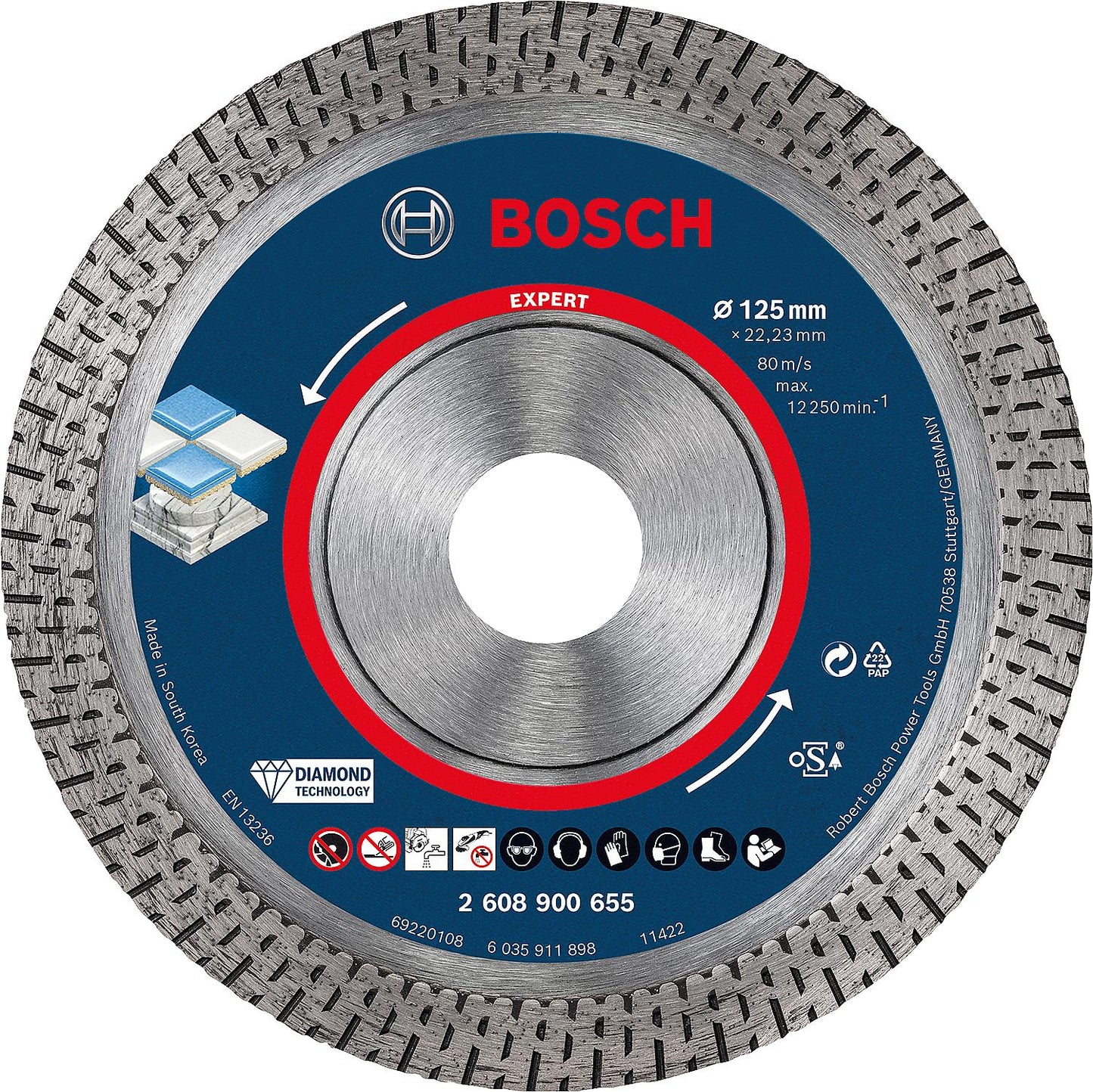 Diamond cutting disc BOSCH Expert HardCeramic Ø 125x22.23x1.4mm