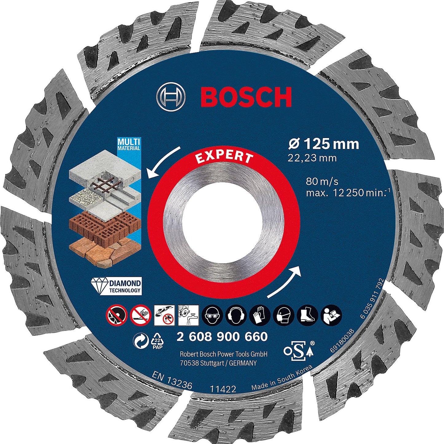 Diamond cutting disc EXPERT Multi Material Ø 125x22.23x2.4mm