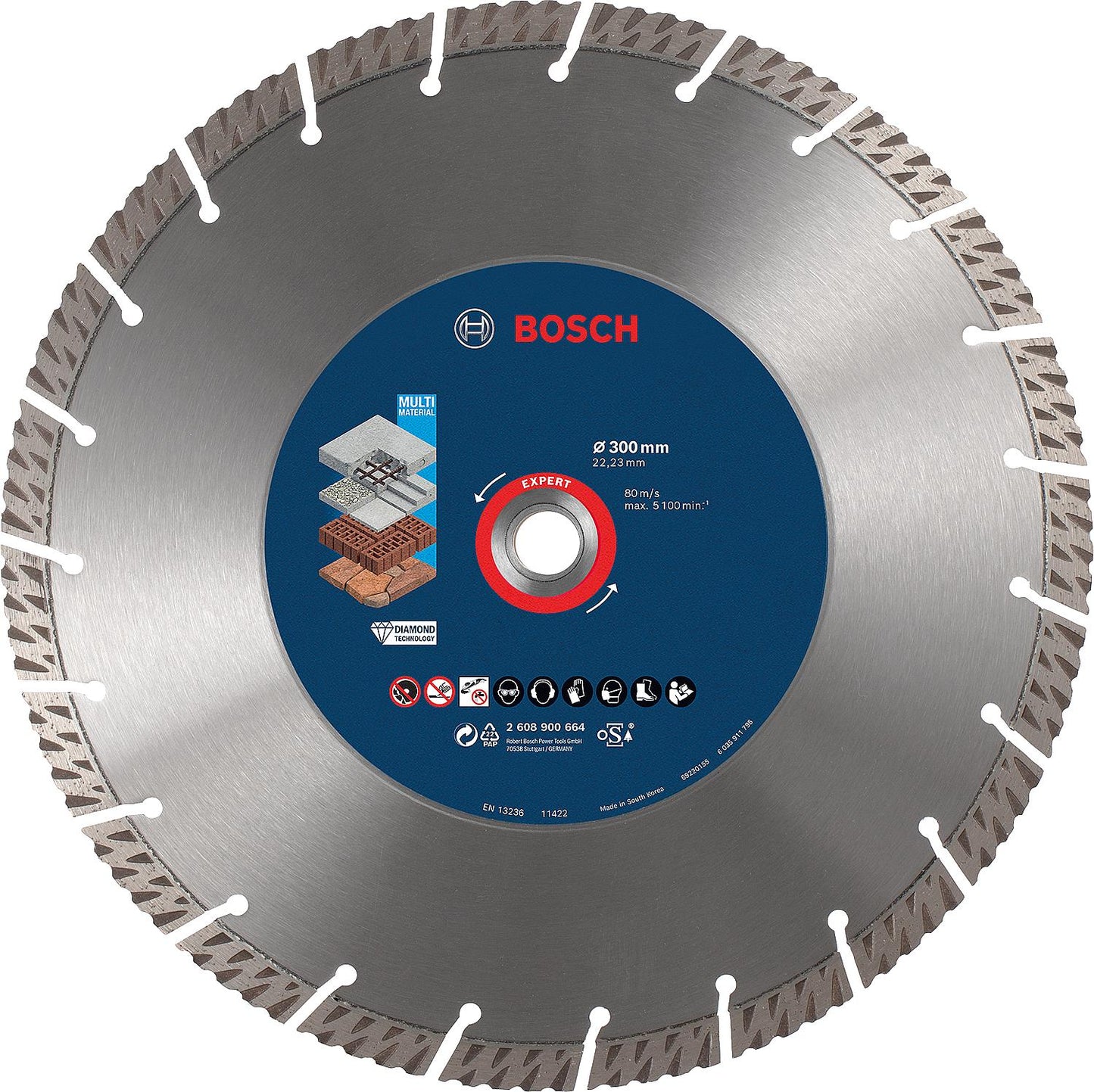 Disque de découpe diamant EXPERT pour béton, béton armé, béton cellulaire, maçonnerie, tuiles, découpe à sec