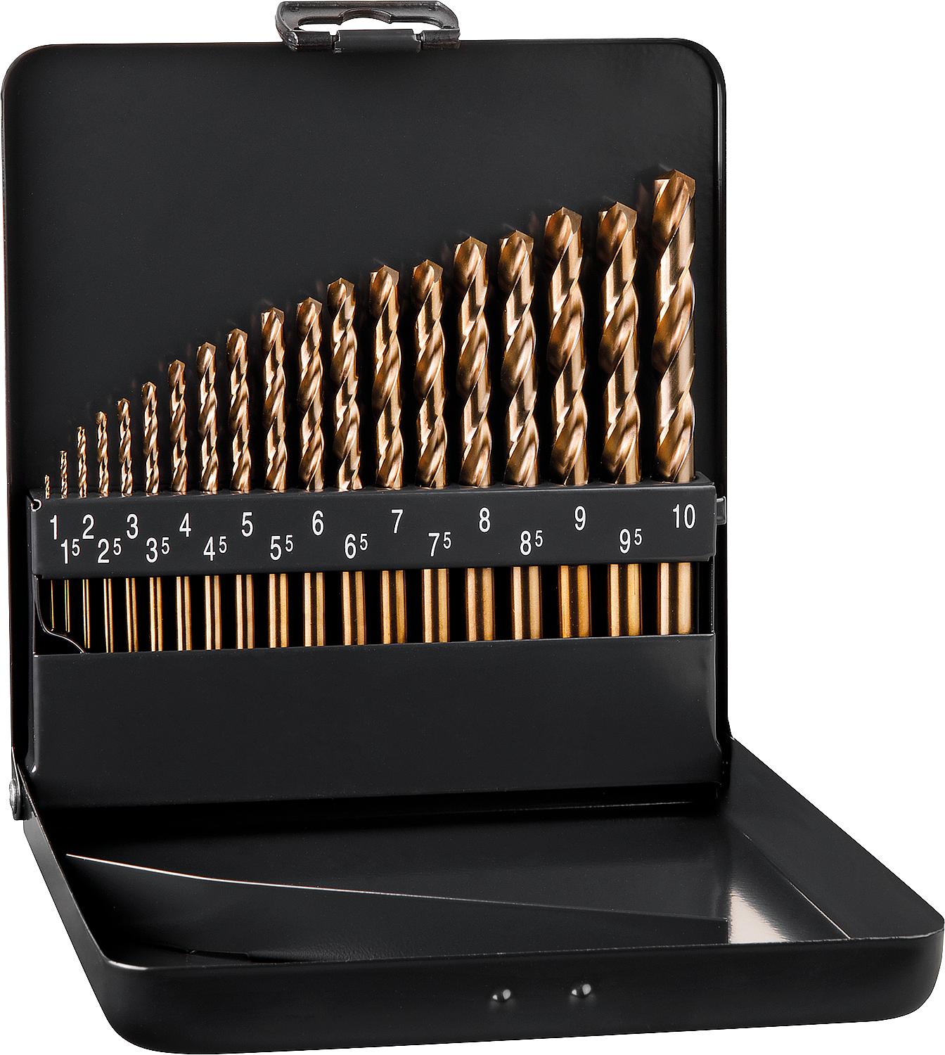 Coffret de forets hélicoïdaux HSS-Co ALPEN 19 pièces DIN 338 RN