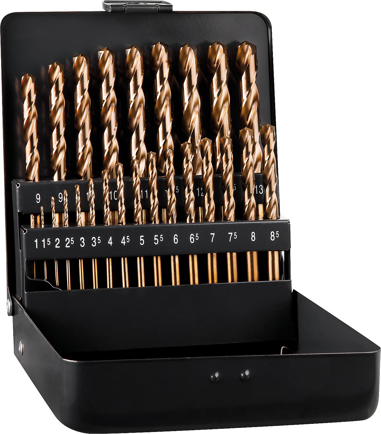 Coffret de forets hélicoïdaux HSS-Co ALPEN 19 pièces DIN 338 RN