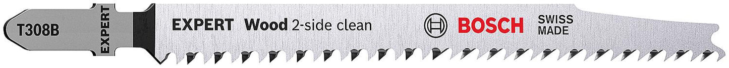 Jigsaw blade set BOSCH® EXPERT T308B, length 117 mm, for wood, pack of 3