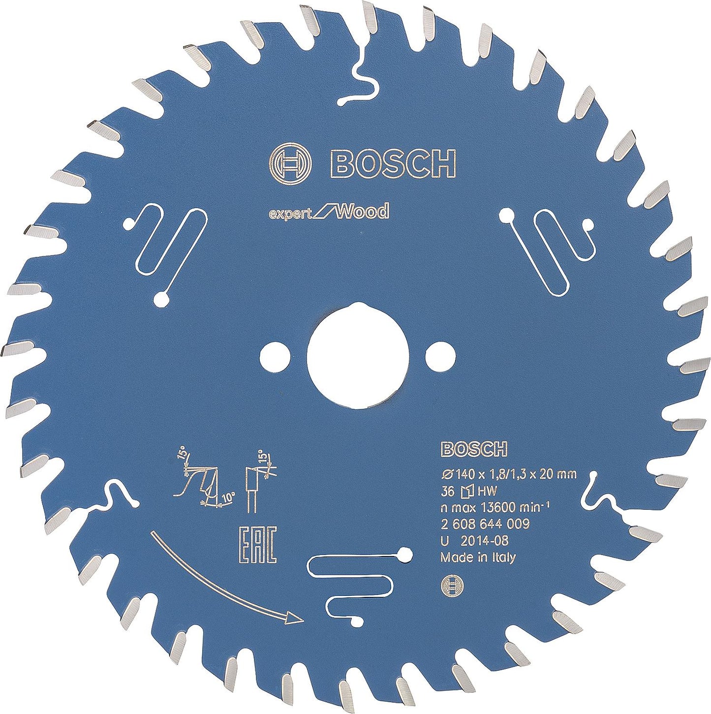 Lame de scie circulaire pour bois résineux et feuillus, panneaux de particules, contreplaqué, panneaux plastifiés, panneaux de fibres