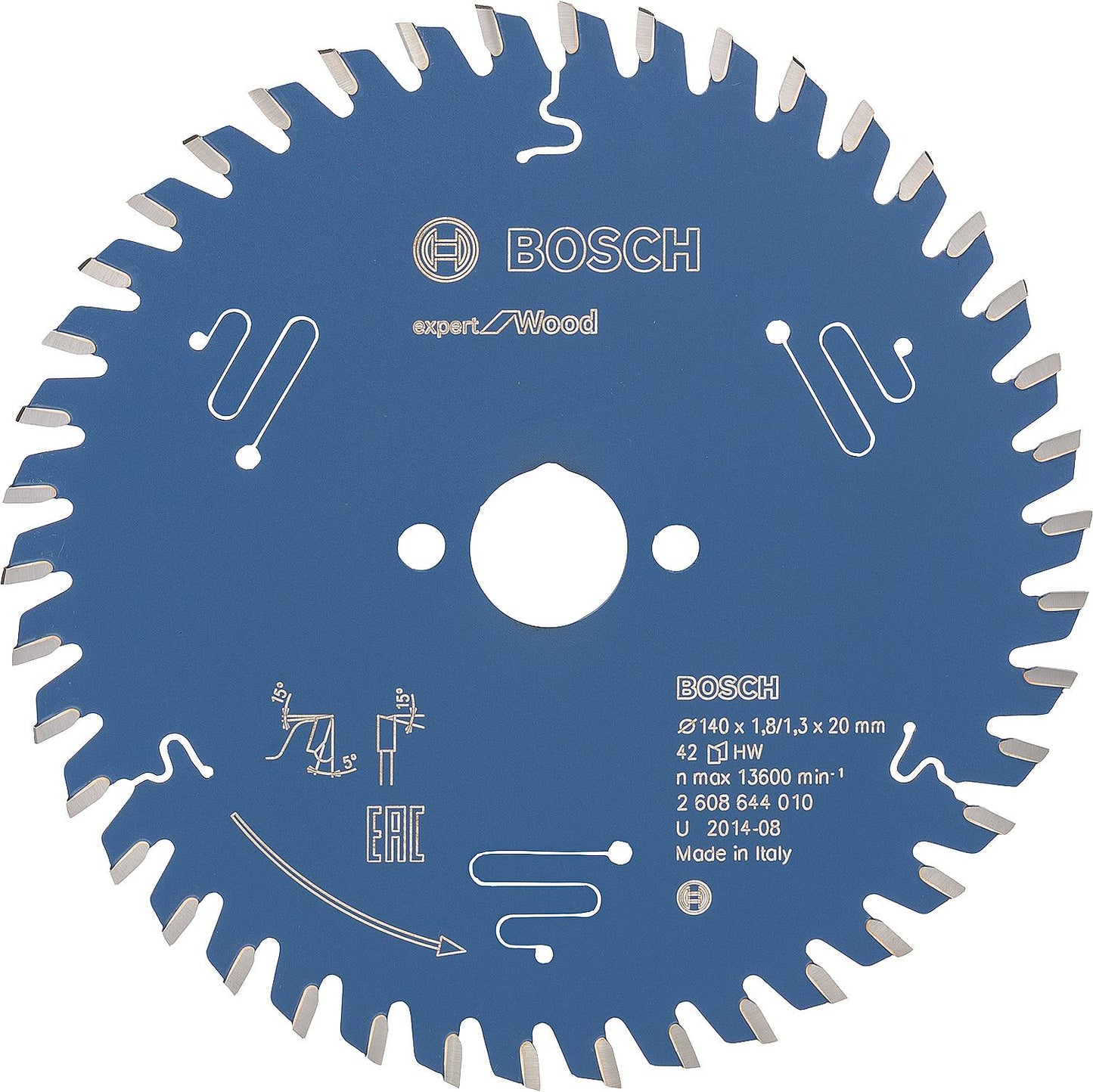 Lame de scie circulaire pour bois résineux et feuillus, panneaux de particules, contreplaqué, panneaux plastifiés, panneaux de fibres