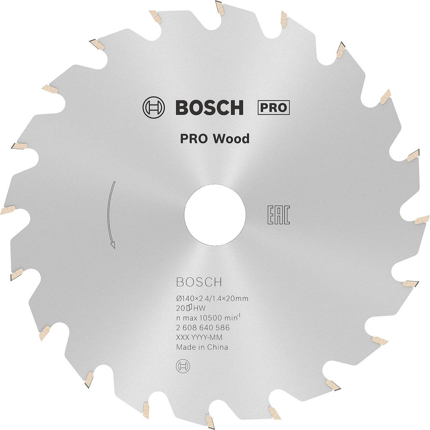 Kreissägeblatt für Weich- und Hartholz, Spanplatten, Sperrholz, kunststoffbeschichtete Platten, Faserplatten