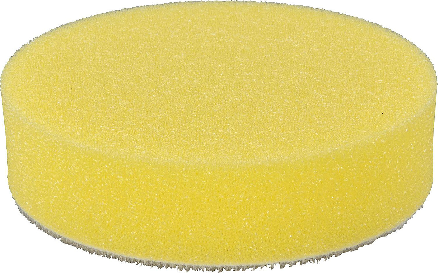 Medium-pored polishing sponge with hook and loop fastening, yellow, Ø 80 mm