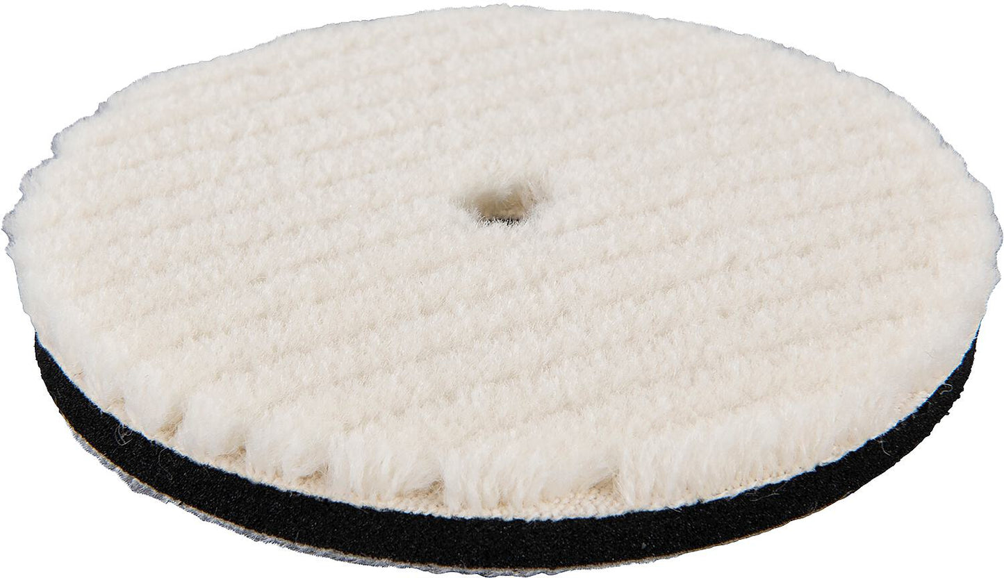 Bonnet de polissage à fibres courtes et fermeture auto-agrippante, blanc