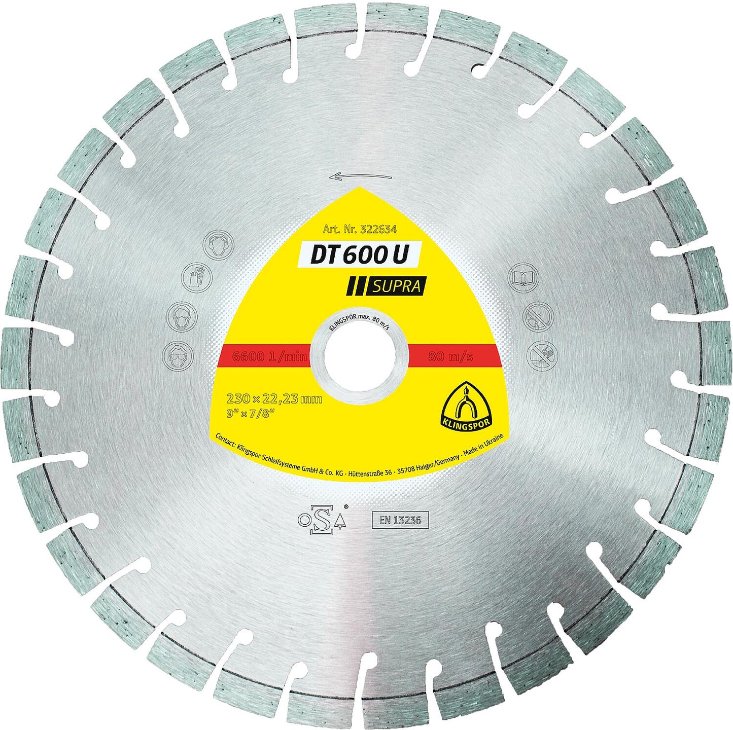 Disque de coupe diamanté DT 600 U SUPRA