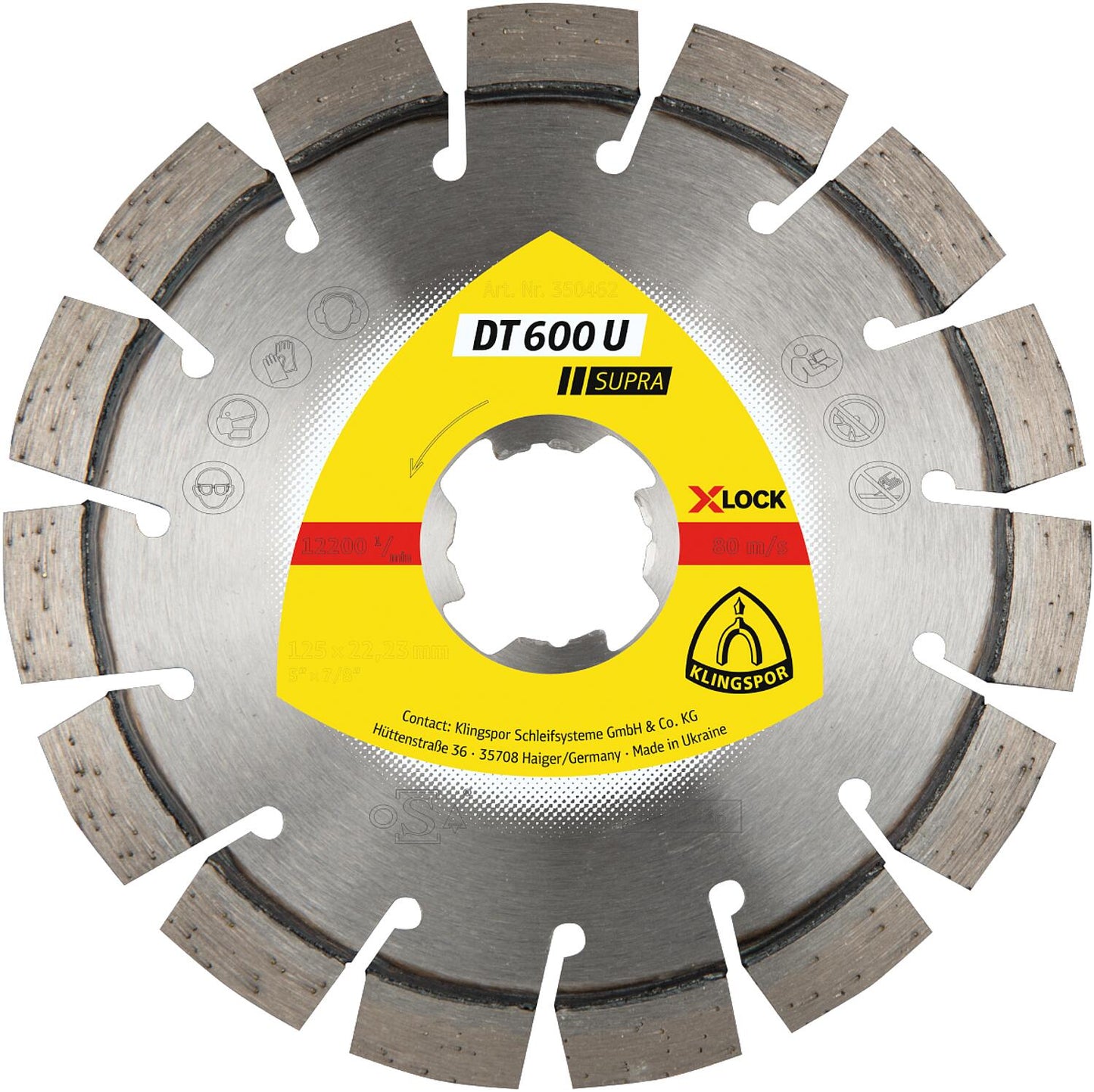 Diamond cutting disc Klingspor DT 600 U SUPRA X-LOCK 115 x 2.4 x 22.23 mm 13 segments