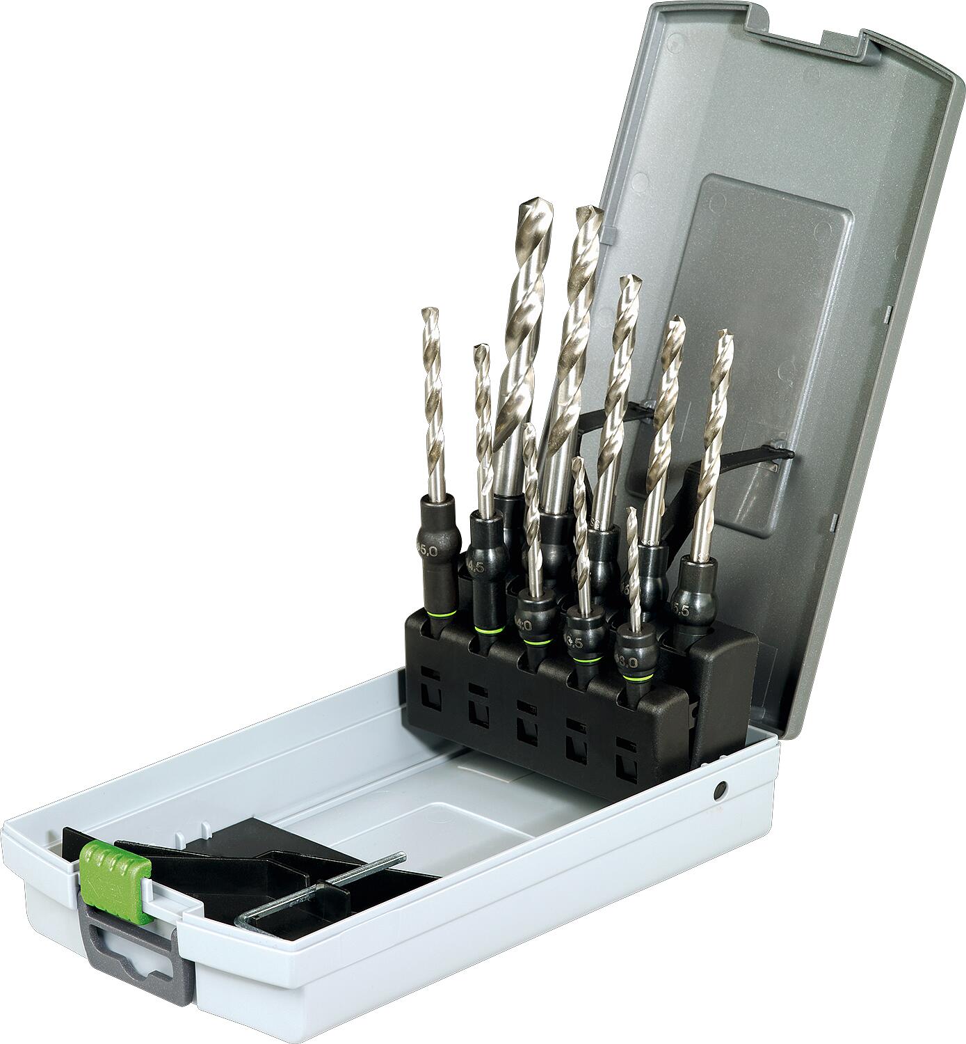 Coffret de 10 forets à spirale HSS Festool avec porte-foret HSS CENTROTEC