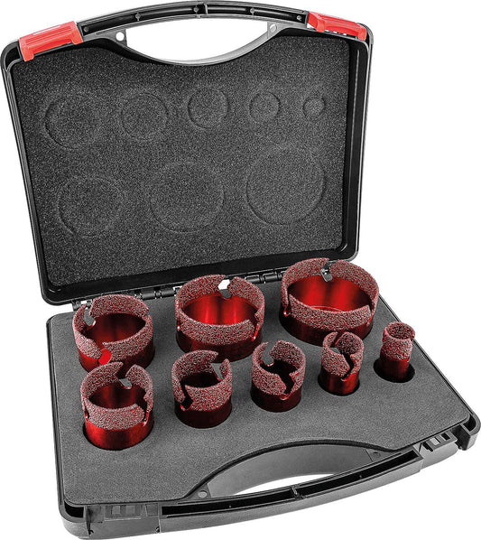 Fliesenbohrkronenset Soldia 8-teilig, 20,25,32,35,40,50,60,68 mm, Aufnahme M14, trocken