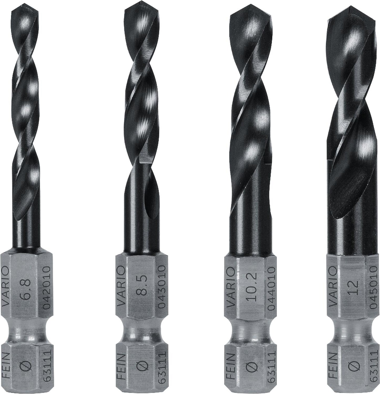 HSS Fine Metal Drill Bit Set, 6.8/8.5/10.2/12.0 mm (M8/M10/M12/M14) with VARIO Bit Shank