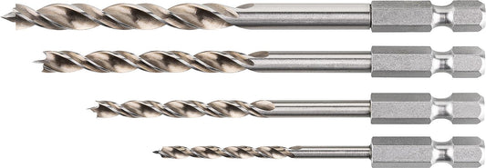 Holzspiralbohrer-Set Alpen Timber Twist, 4-teilig 3/4/5/6 mm, mit 1/4''-Sechskantschaft