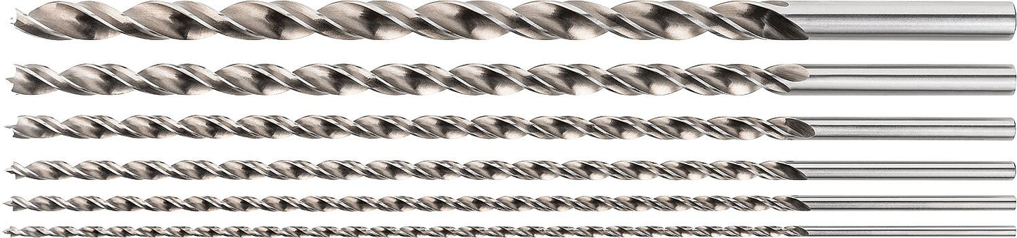 Alpen Timber Twist wood spiral drill bit set, 6-piece 3/4/5/6/8/10 mm, 250 mm