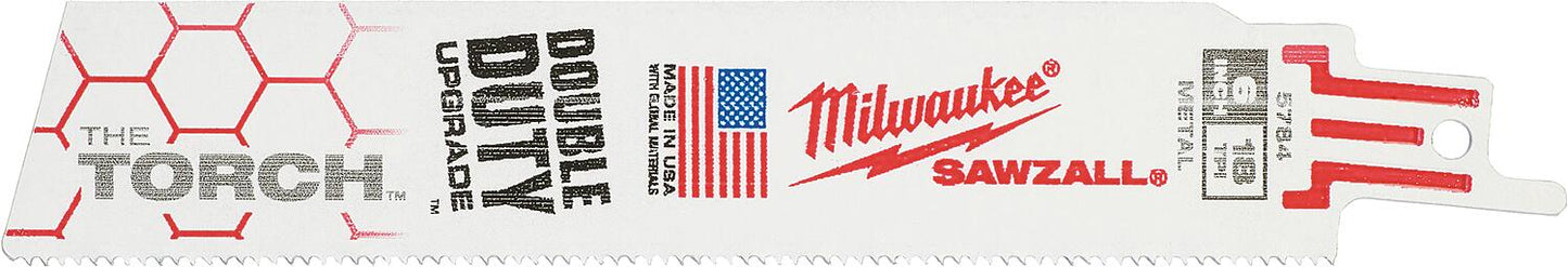 Lame de scie alternative Milwaukee THE TORCH, 150 mm de long, lot de 5, pour le métal