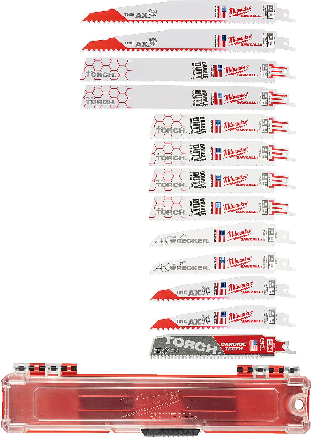 Milwaukee reciprocating saw blade set, 13-piece