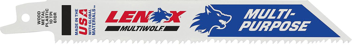 Lenox MULTIWOLF™ WAVE EDGE™ reciprocating saw blades, 152 mm length, 10 TPI, pack of 5