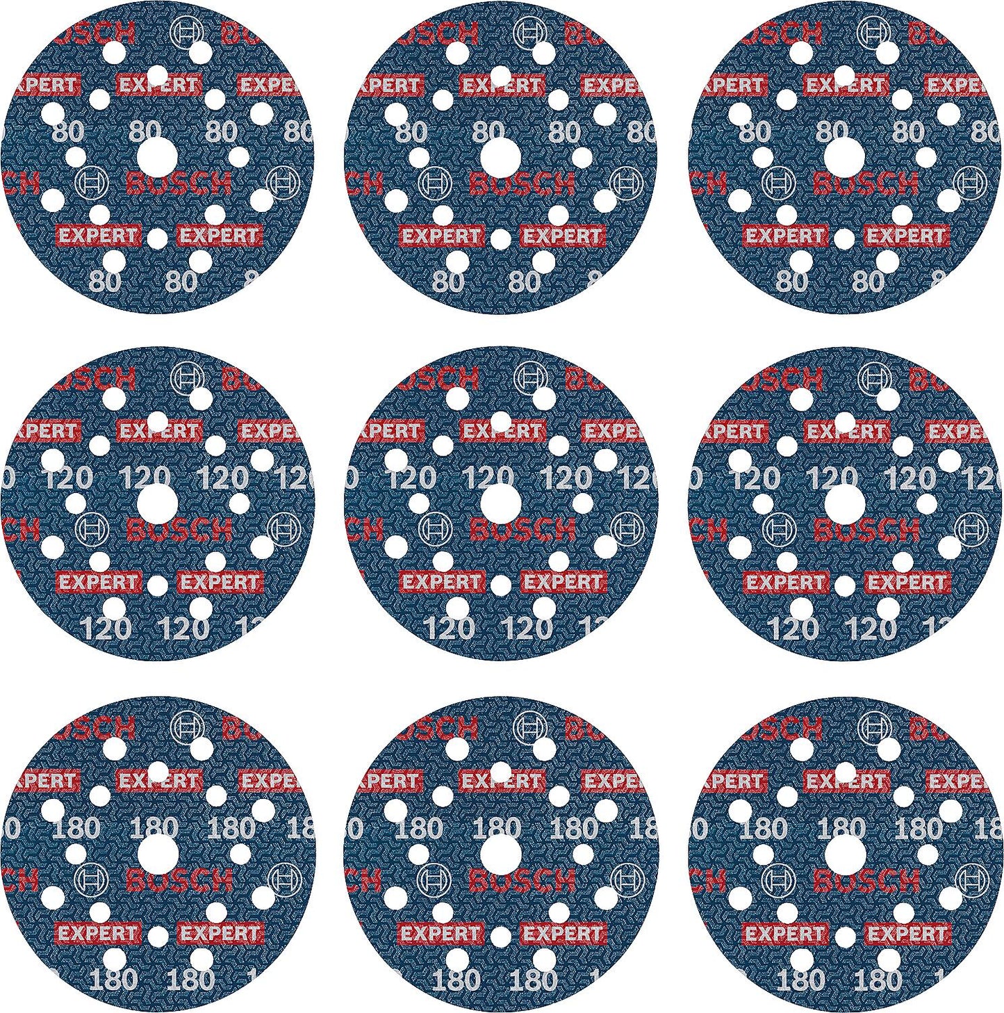 Disques abrasifs Bosch EXPERT O780, Ø 125 mm, lot de 9