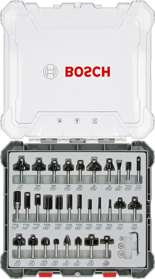 Fräser-Set BOSCH mit 8mm Schaft 30-Teilig