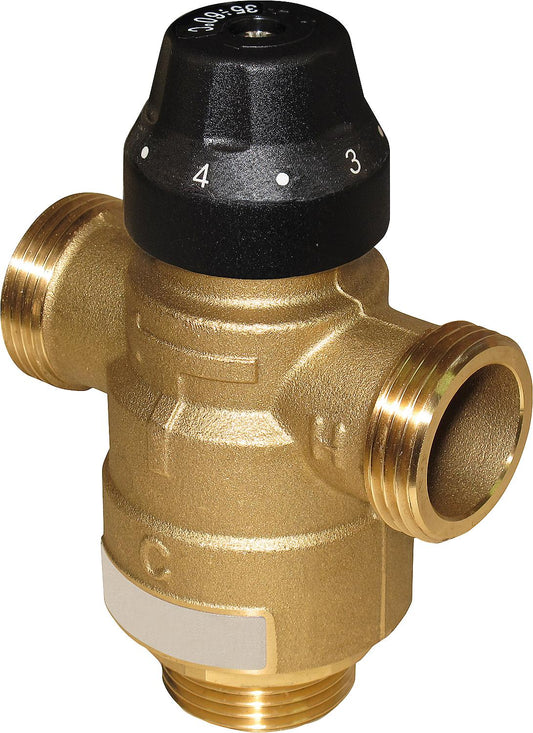 Mitigeur thermostatique Easyflow type 736, DN20, 20-45 °C, kV 2,5. Raccordements : AG DN25 (1").
