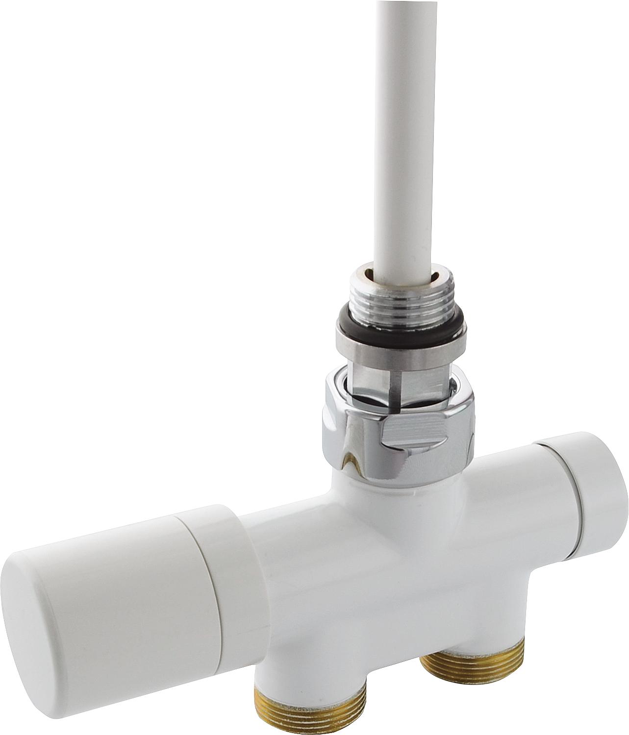 Thermostatic valve, single-point connection, DN 15 (1/2") x DN 20 (3/4"), EK two-pipe system, angle shape, nickel-plated.
