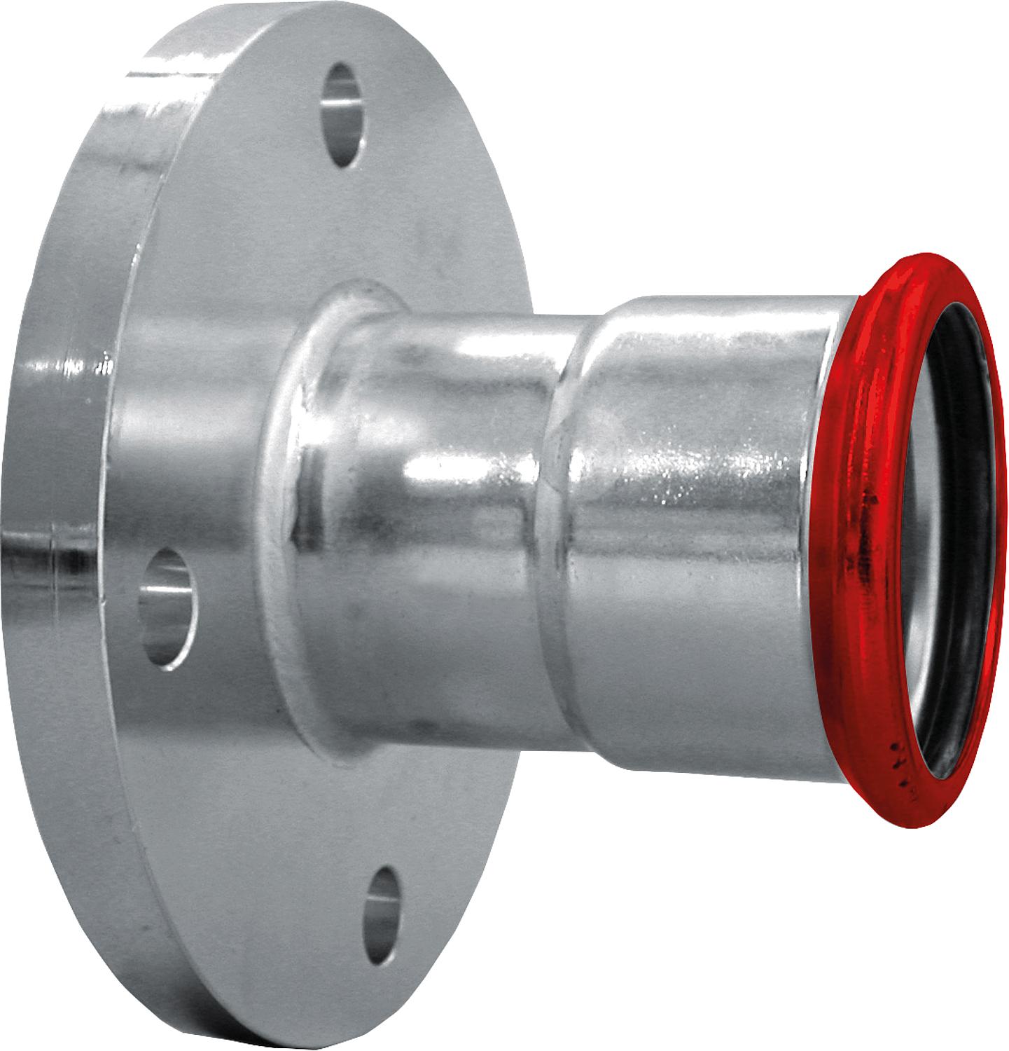 Carbon steel press fitting M-profile transition flange PN10/16 22mm