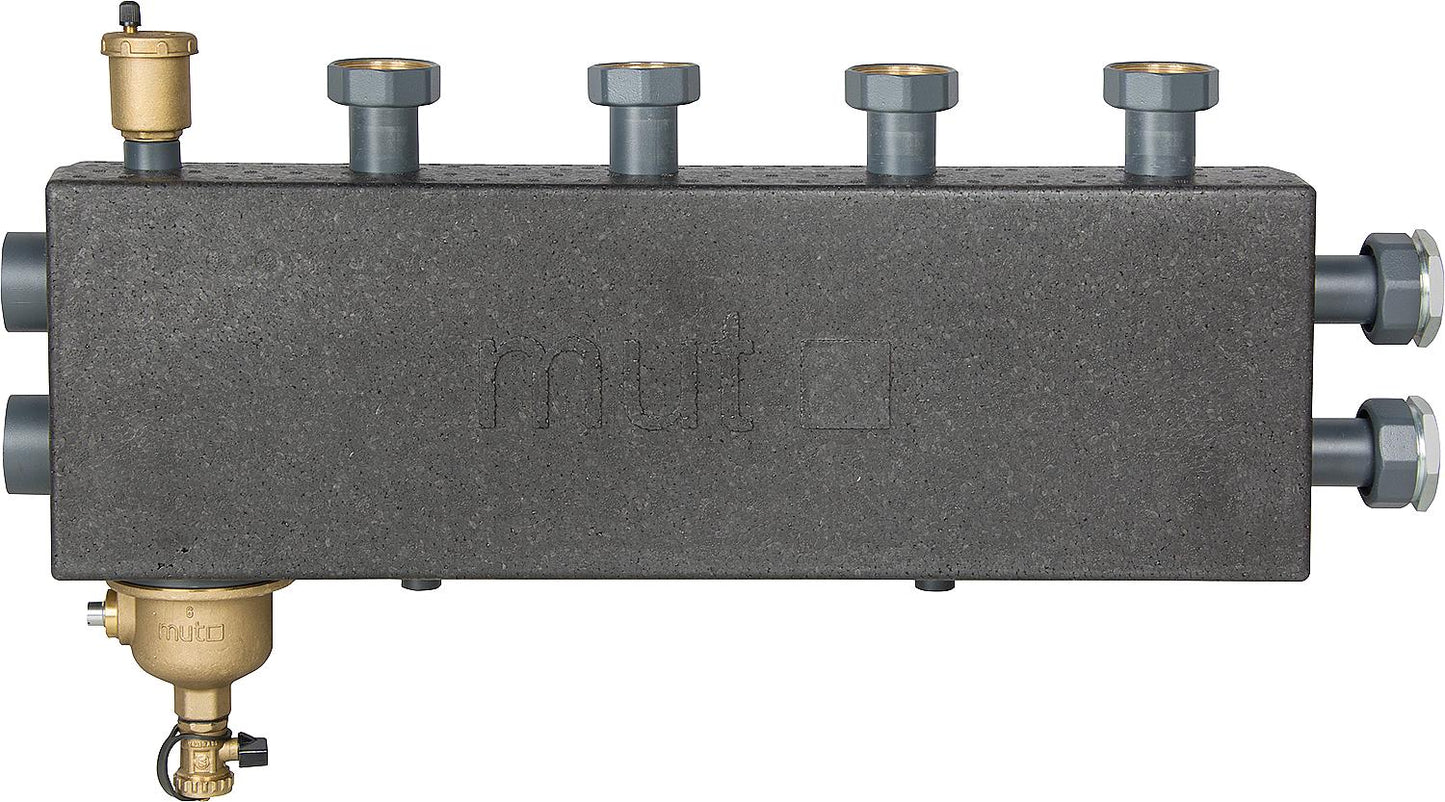 Combination manifold DN 25, 2+1 heating circuits with magnetic sludge separator and vent