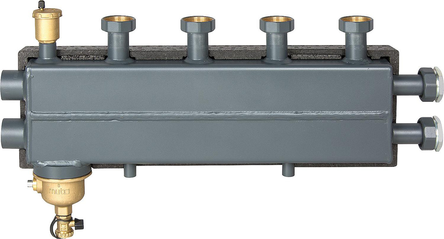 Combination manifold DN 25, 2+1 heating circuits with magnetic sludge separator and vent