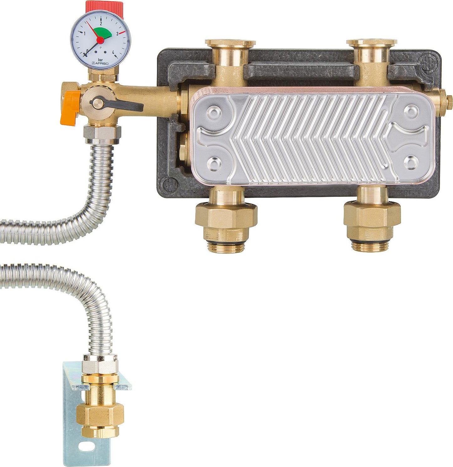 System separation HeatBloc DN25 2x1"AG - 2xF1", 3bar, Si-Grp MAG connection, 17kW