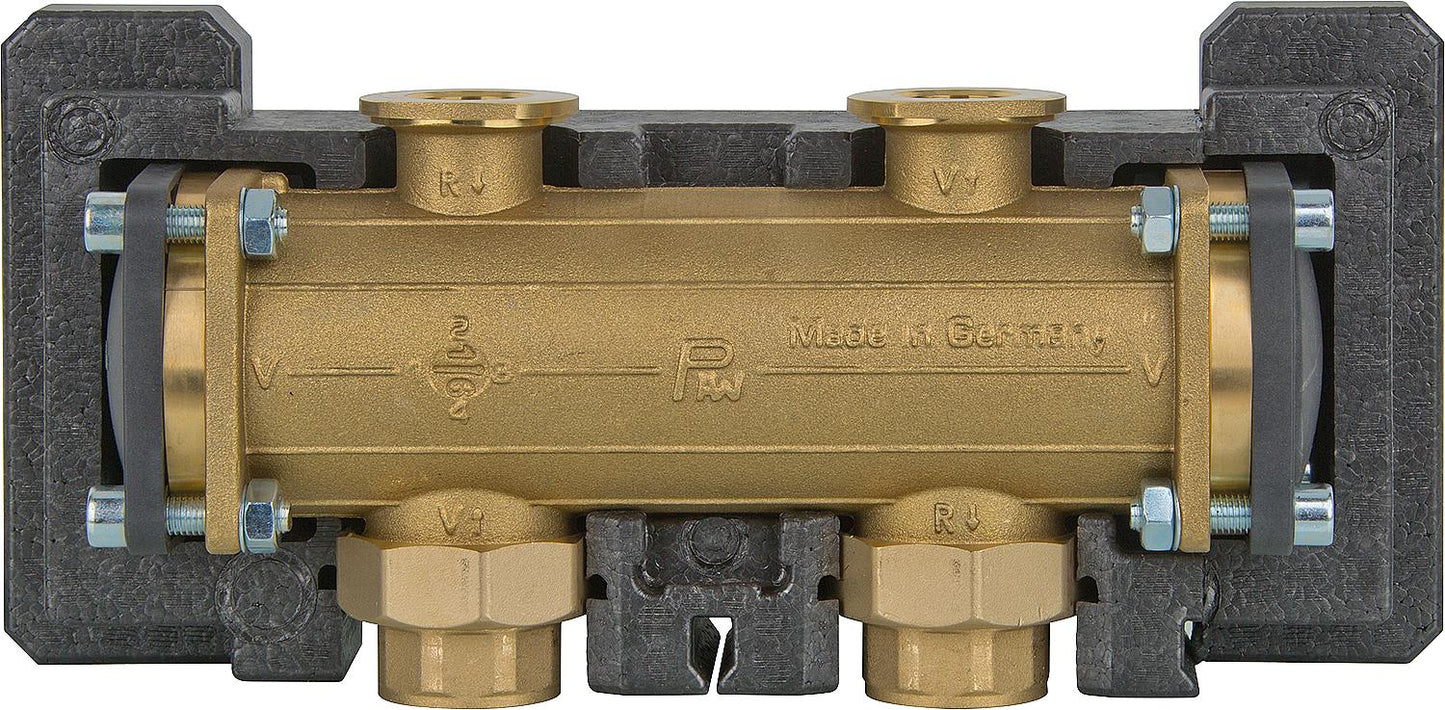 Hydraulic separator DN32 (1 1/4") up to 2600 l/h, bridged with insulation