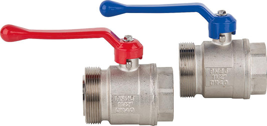 Vannes à bille 1 1/2'' 2 pièces, joint plat, adaptées au raccordement sur collecteur 2''