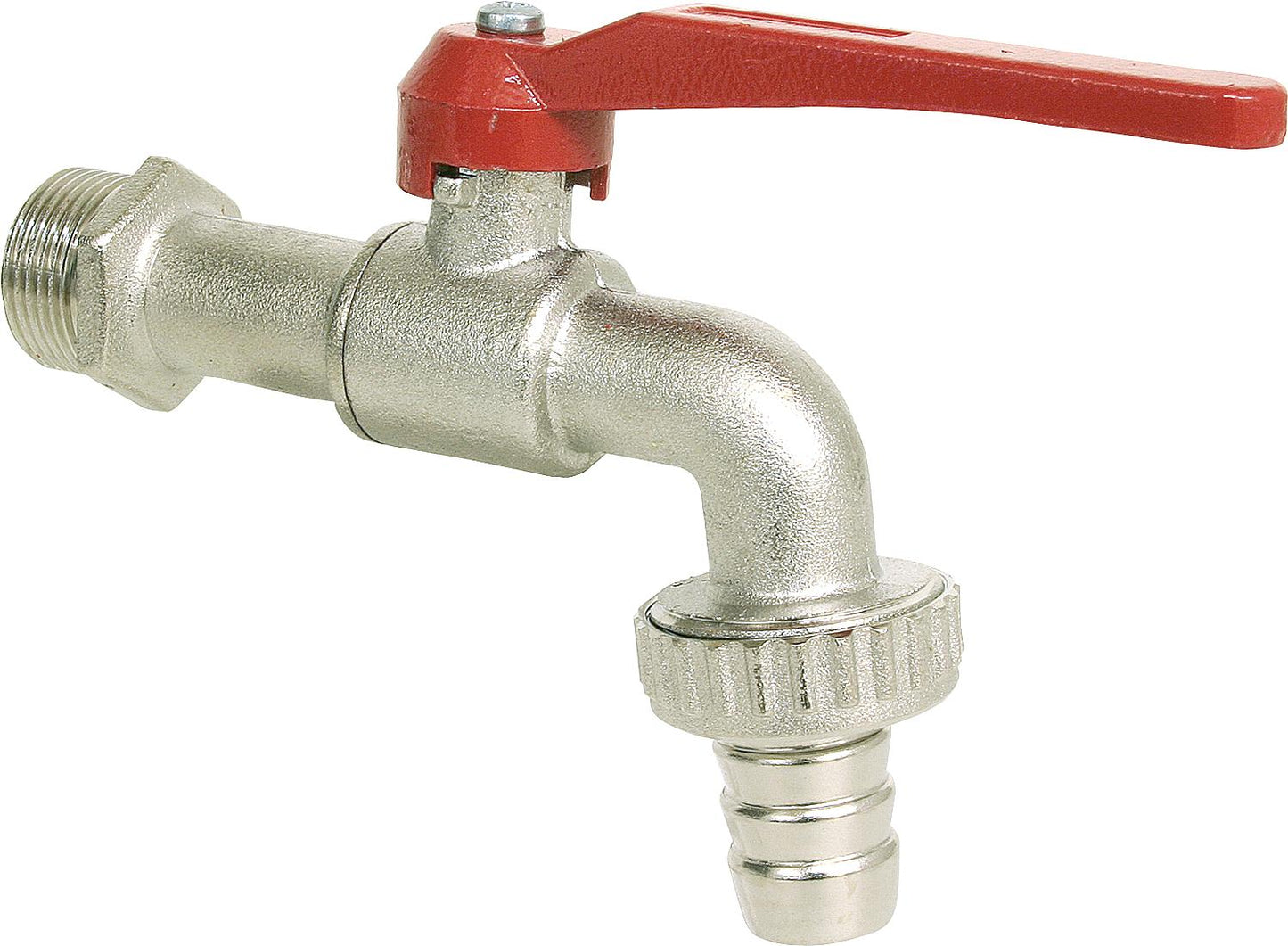 Auslauf-Kugelhahn, Pressmessing vernickelt