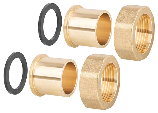Solder connection fitting 3/4" x 15mm, each with 2 union nuts, solder sleeves and sealing rings