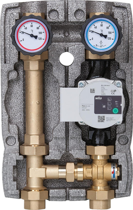 Solid fuel charging set Easyflow, DN25 (1") 60°C with Grundfos UPM3S AUTO 25-60 pump