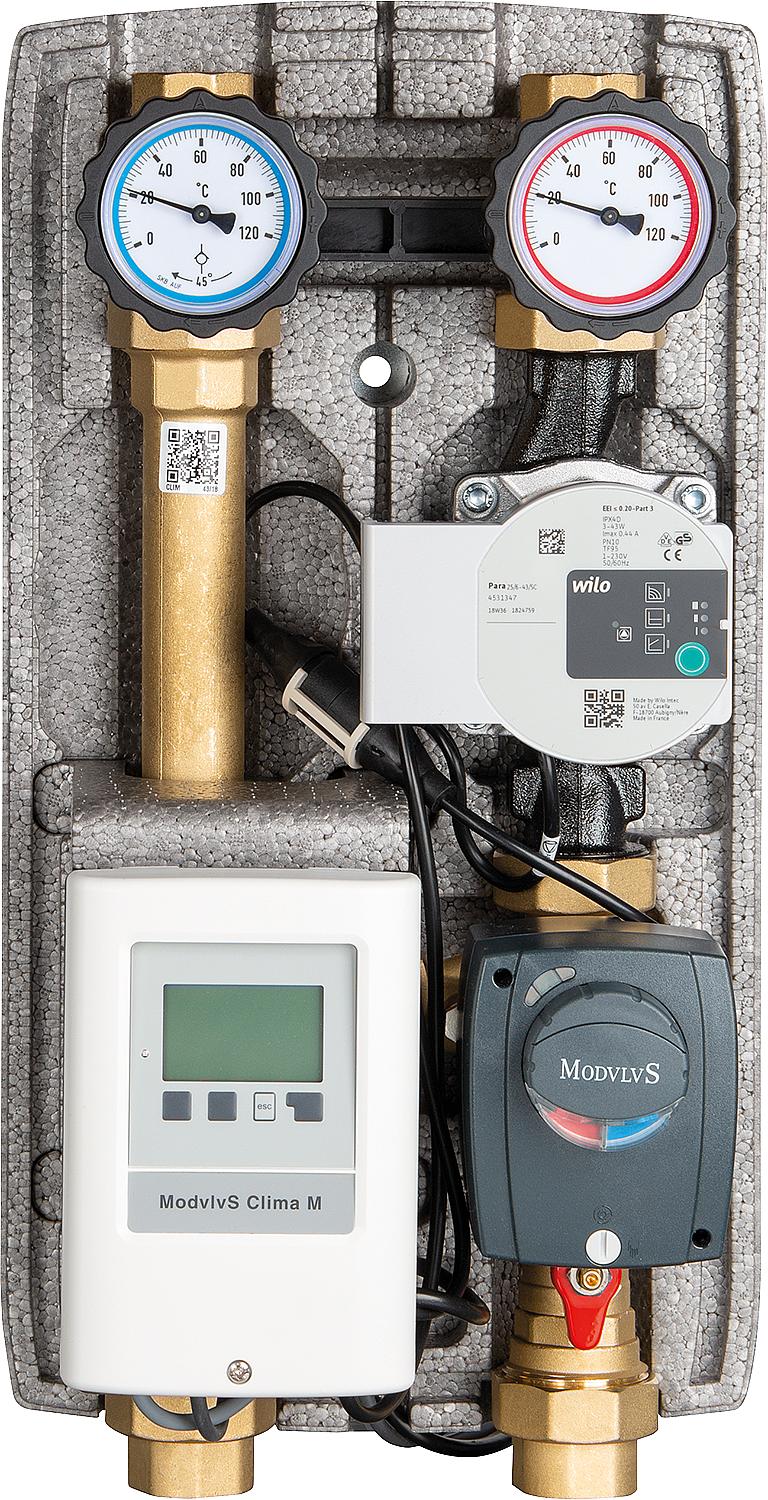 Circuit de chauffage Easyflow DN25(1") Clima6, unité de contrôle, actionneur, Wilo Para 25/6