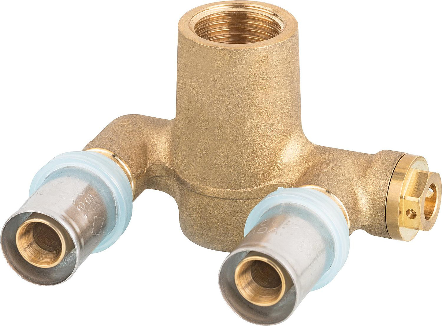 EVENES press fitting for MSVR double wall angle, U-shape 16x2-1/2"-16x2, TH contour