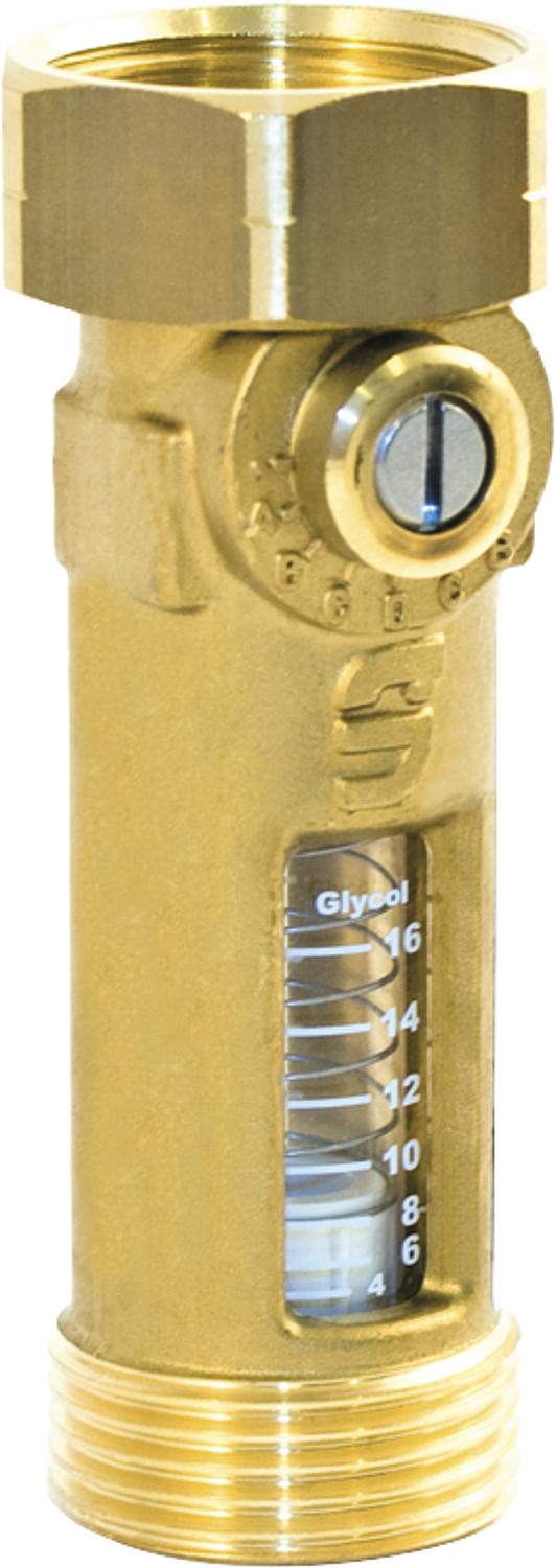 Valve d'équilibrage Tacosetter Inline 130, version avec échelle d'eau ÜMW DN 25 (1") x AG DN 25 (1")