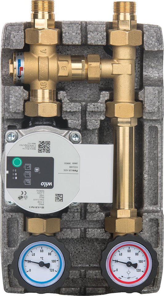 Solid fuel charging set Easyflow, DN20 (3/4") 60°C with Grundfos UPM3S AUTO 15-60 pump