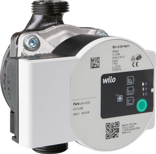Wilo Para 15/6 SC circulation pump for Easyflow heating circuit set DN20 (3/4"), installation length 130mm