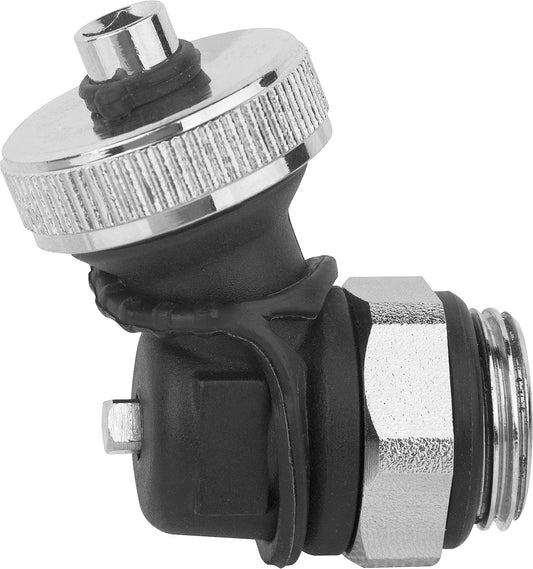 Filling and draining valve DN15 (1/2"), self-sealing, brass/plastic, angled outlet
