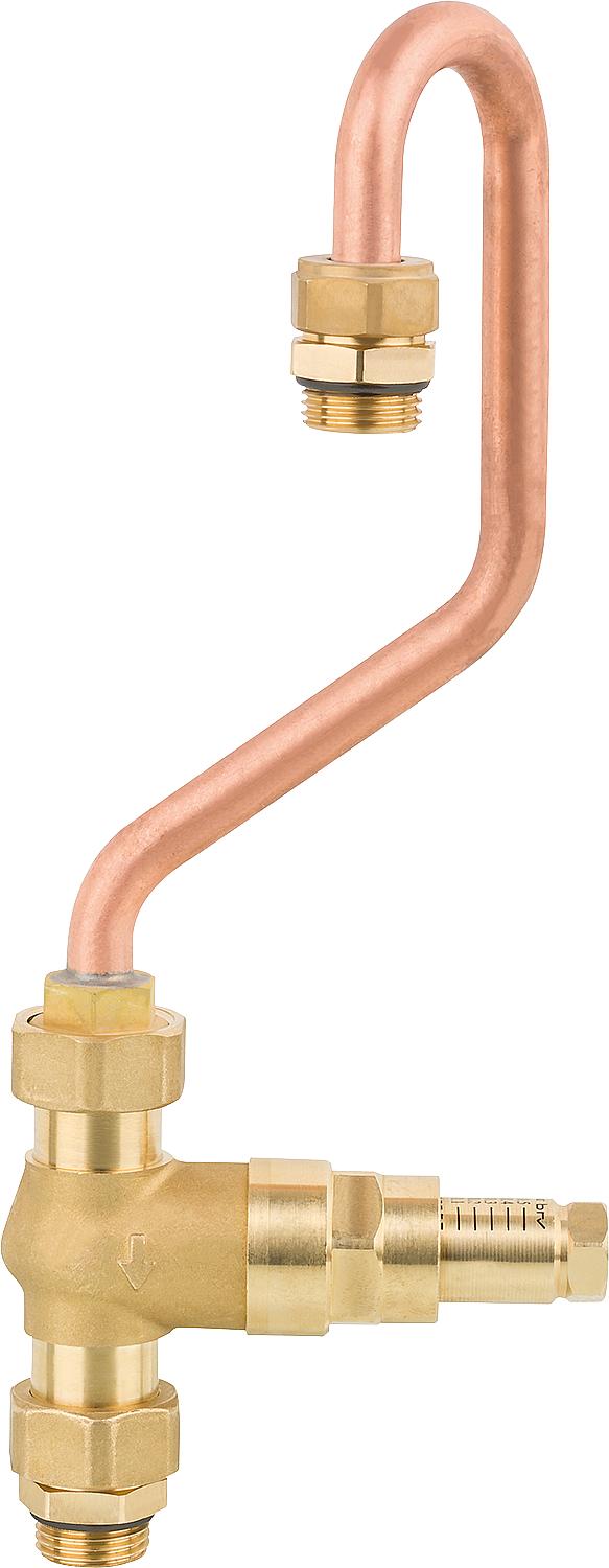 Overflow valve with bypass pipe for Easyflow floor control unit