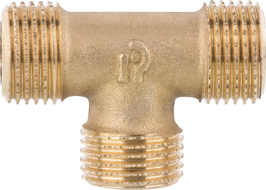 Brass tee, male thread, 1/2" x 1/2" x 1/2", PN10